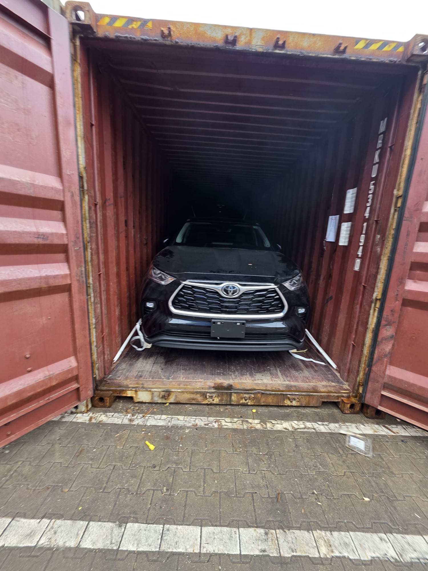 Toyota SUV in container